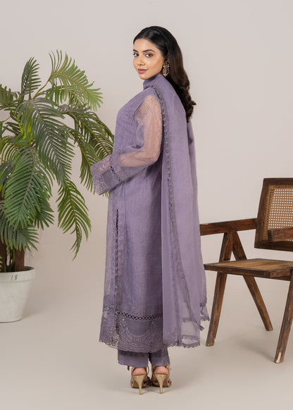Festive Purple Embroidered Organza Suit Online in Sri Lanka India Australia