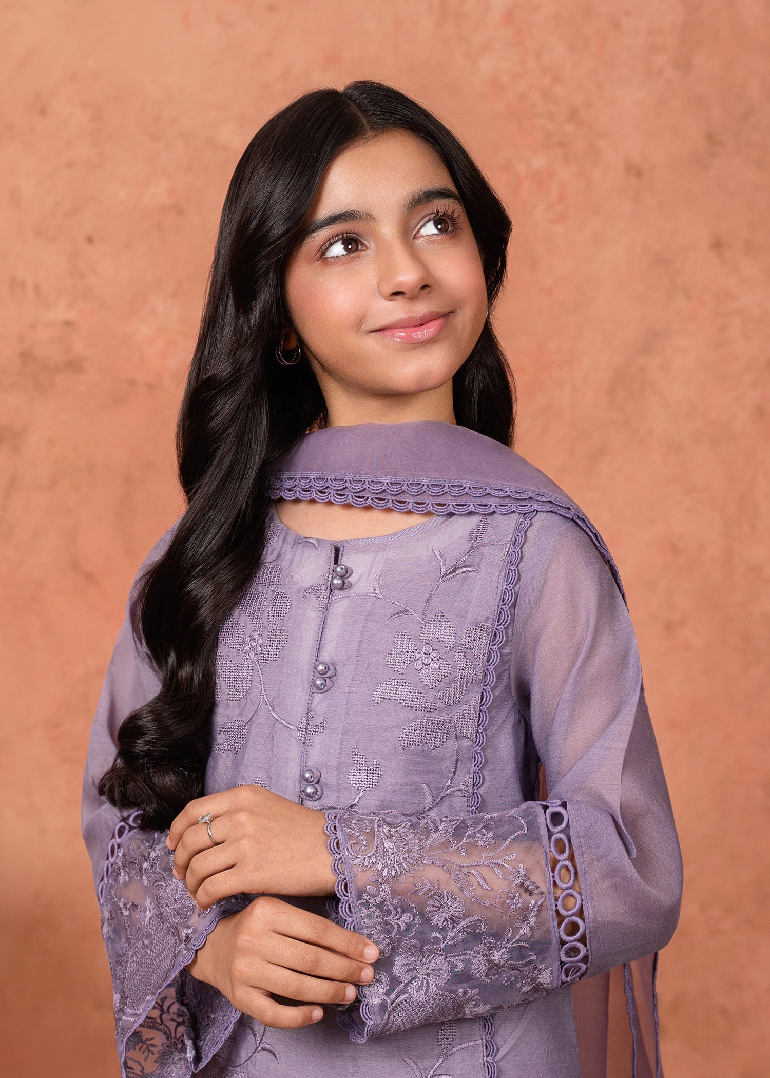 Festive Purple Organza Dupatta Suit Online in Sri Lanka India Australia