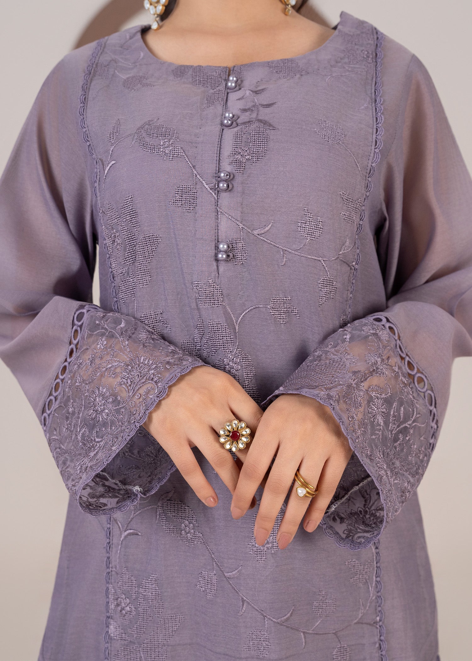 Festive Purple Organza Long Kurta Suit Online in Dubai DXB UAE Abudhabi Meena Bazaar