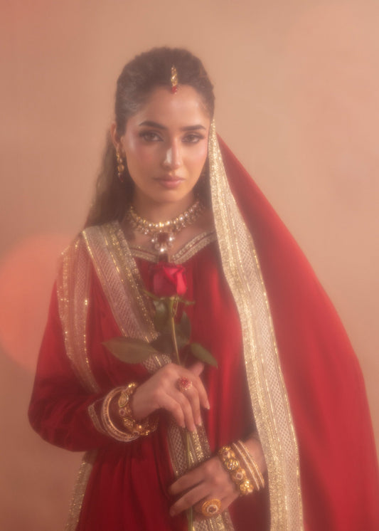Festive Red Embellished Gharara Salwar Kameez Online in KSA Riyadh Saudi Arabia Oman Bahrain Qatar