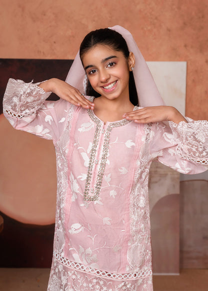 Festive Wear Baby Pink Embroidered Kurta Shalwar Online in Sri Lanka India Australia