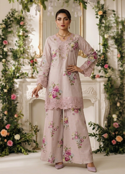 Festive Wear Baby Pink Lawn 3 Piece Suit Online in Sri Lanka India Australia