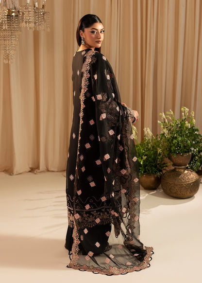 Festive Wear Black Embroidered Organza Suit Online in Sri Lanka India Australia
