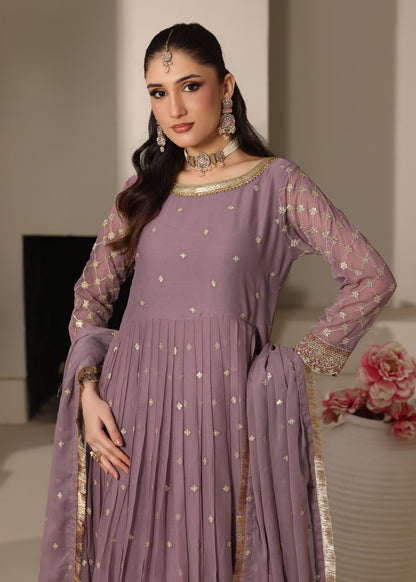 Festive Wear Embroidered Chiffon Pishwas with Dupatta Online in Sri Lanka India Australia