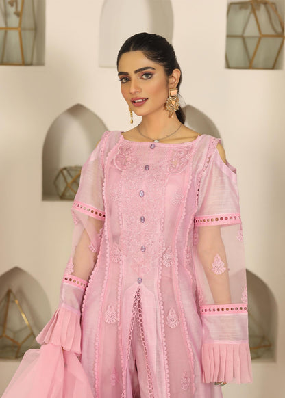 Festive Wear Embroidered Cotton Organza Pishwas Online in Dubai UAE Abudhabi Ajman Sharjah