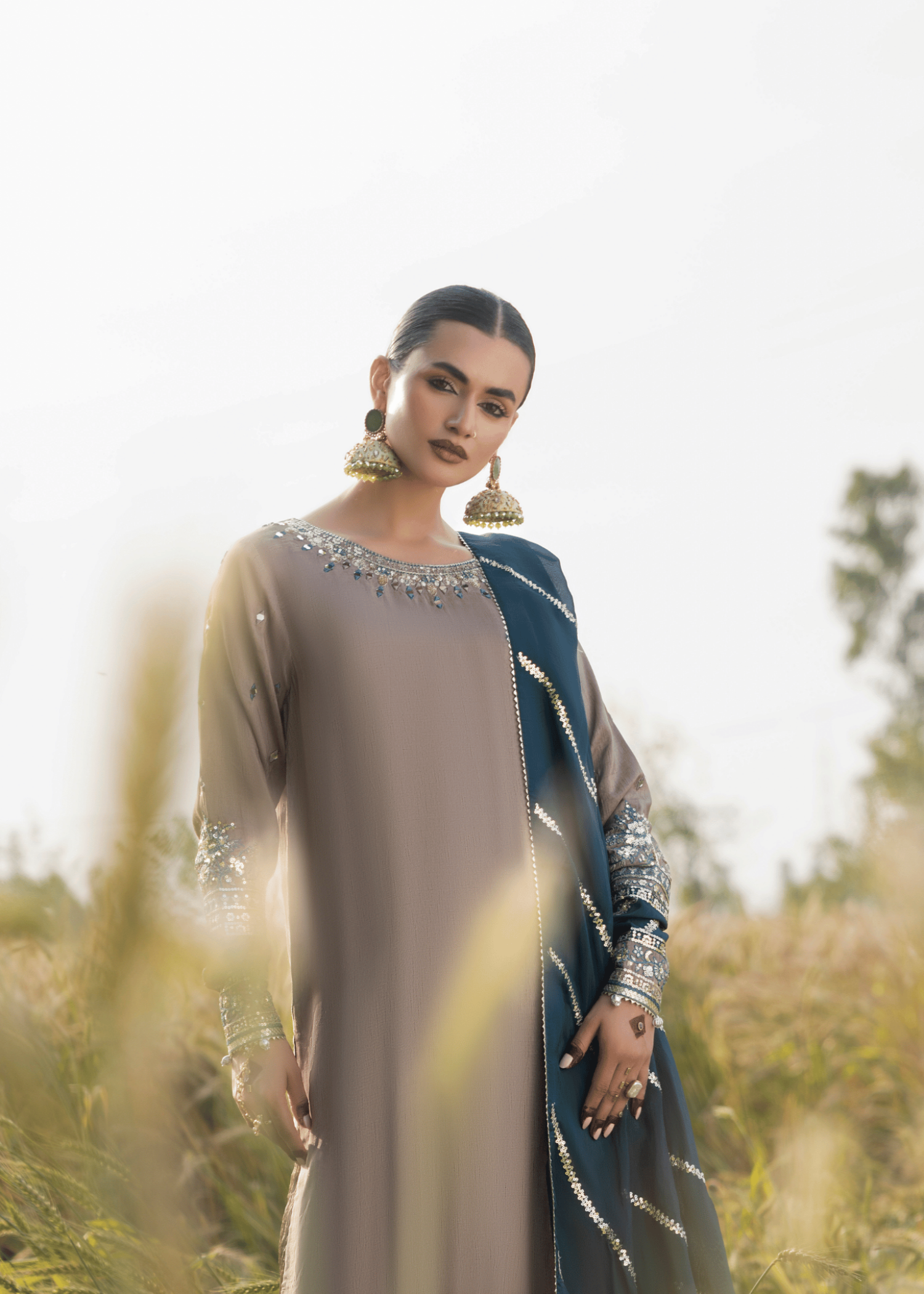Festive Wear Grey Raw Silk Sharara Online in Sri Lanka India Australia