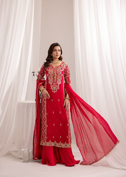 Festive Wear Hot Pink Embroidered Kurta Sharara Online in Sri Lanka India Australia