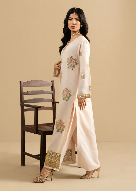 Festive Wear Ivory Cotton Pakistani Salwar Kameez Online in Sri Lanka India Australia