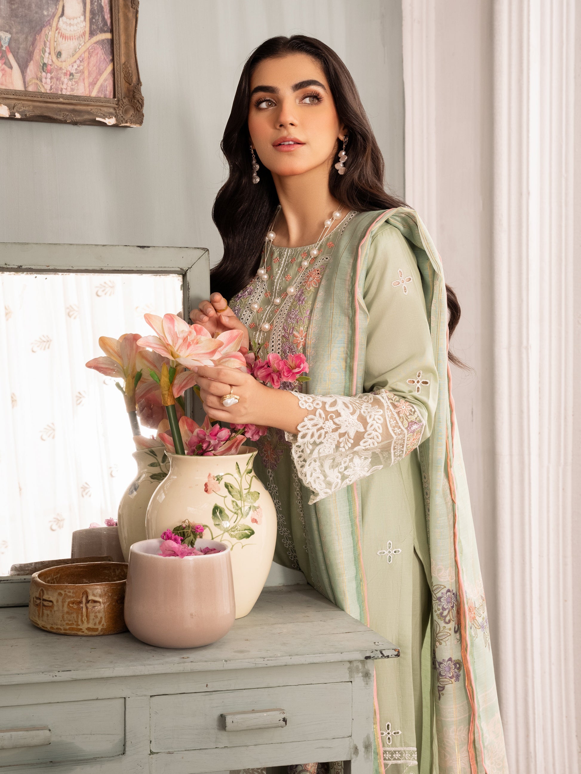 Festive Wear Lawn Embroidered Suit Online in Sri Lanka India Australia