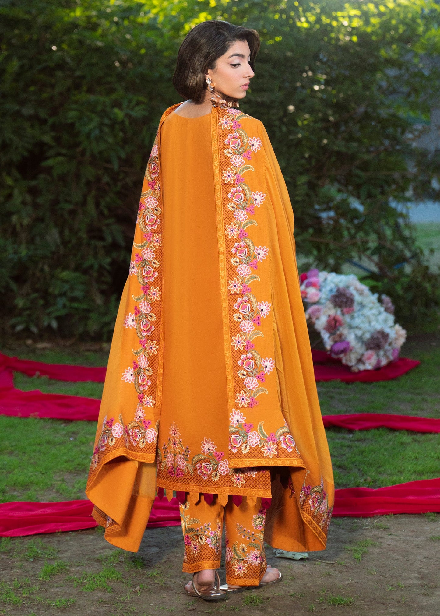 Festive Wear Lawn Suit Clay Orange Online in Dubai UAE Abudhabi Ajman Sharjah