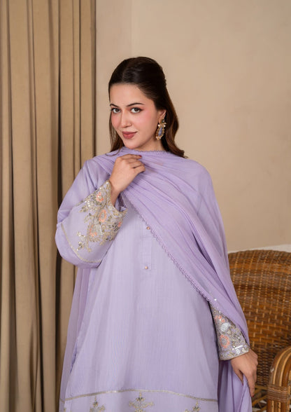 Festive Wear Lilac Embroidered Farshi Shalwar Online in Sri Lanka India Australia