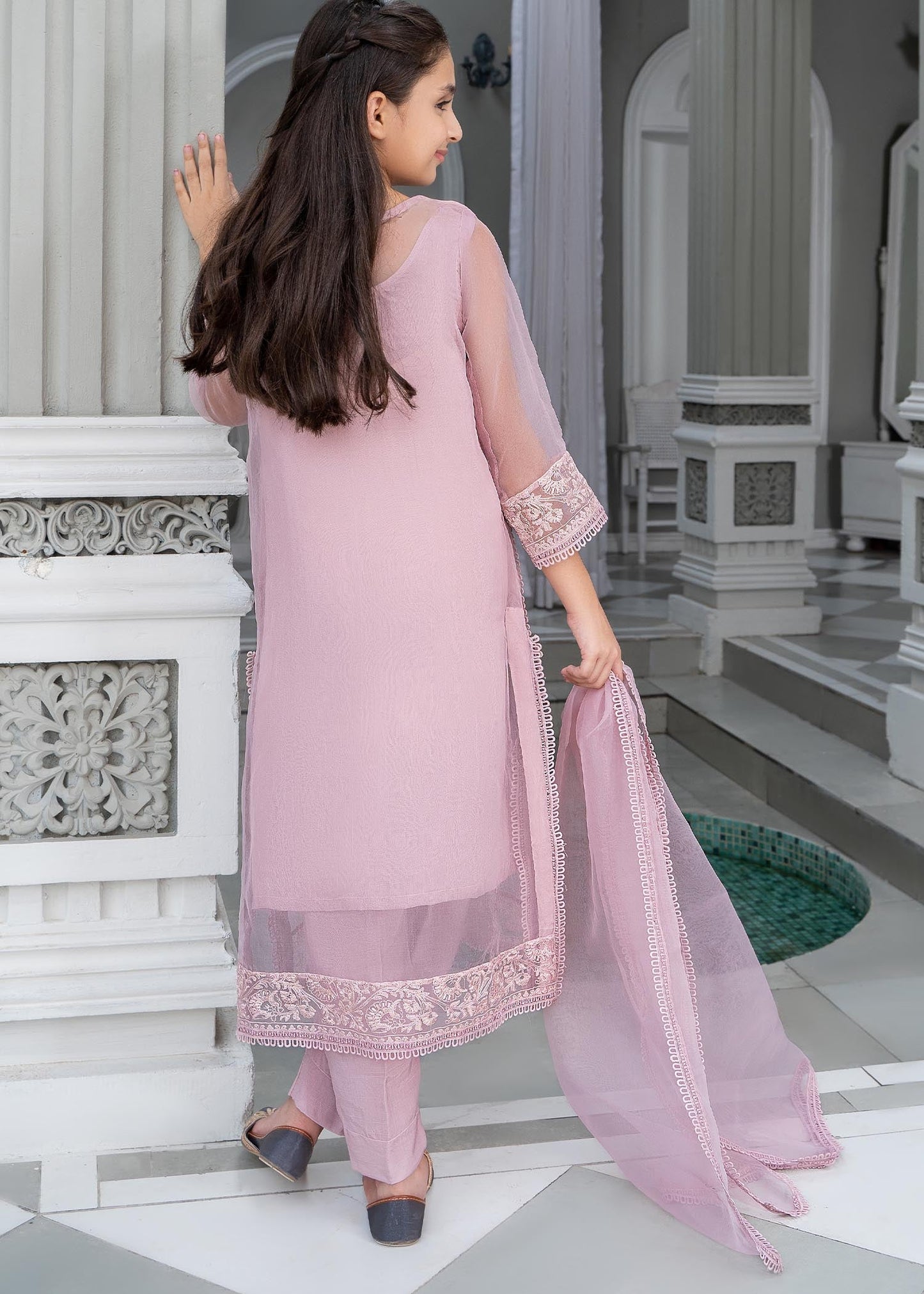 Festive Wear Lilac Organza Embroidered 3 Piece Suit Online in Sri Lanka India Australia