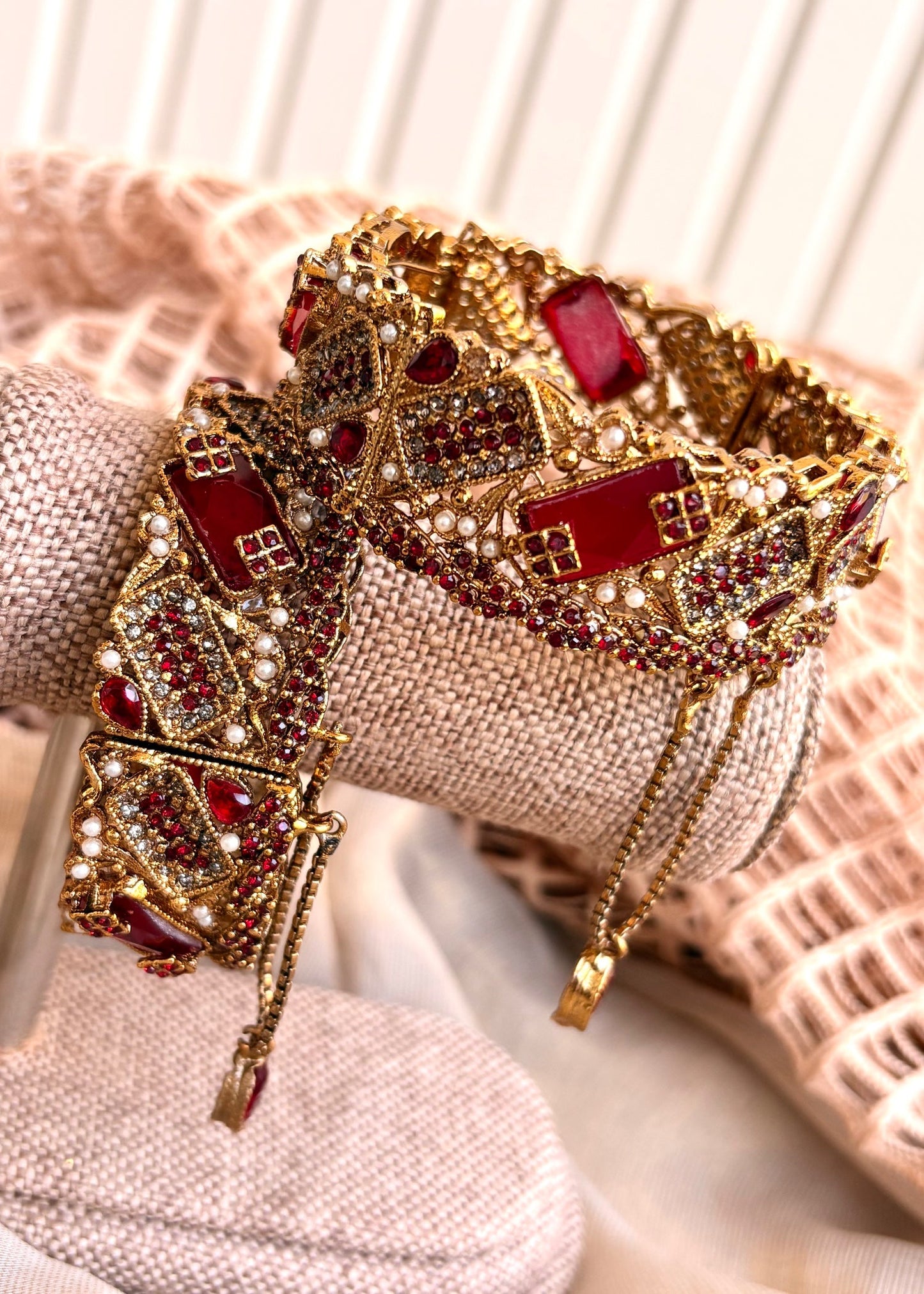 Festive Wear Maroon Bangles Gold Plated Online in UK USA Canada