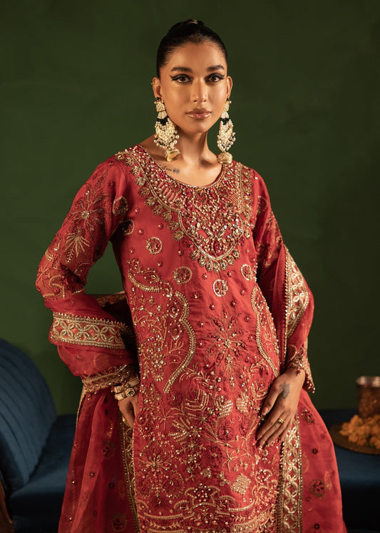 Festive Wear Maroon Embroidered Organza Pakistani Suit Online in Sri Lanka India Australia