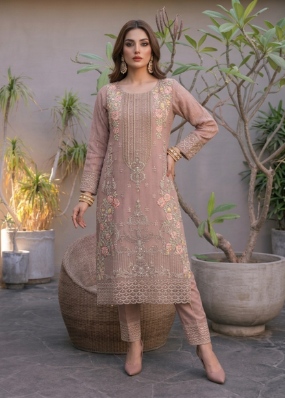 Festive Wear Mauve Pink Organza Pakistani Suit Online in Sri Lanka India Australia