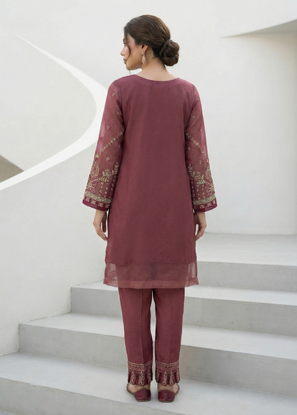 Festive Wear Organza Suit Mauve Pink Online in Sri Lanka India Australia
