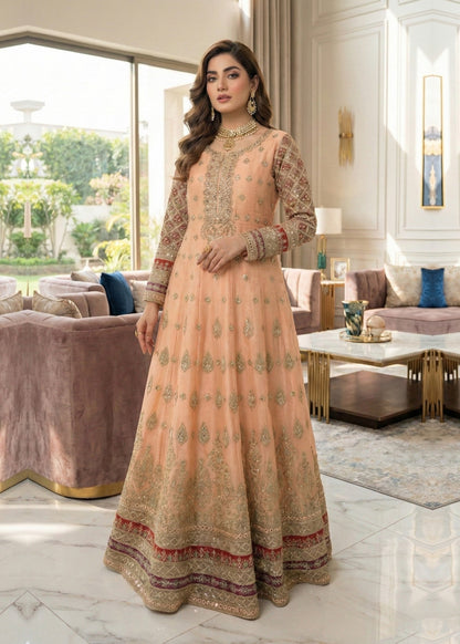 Festive Wear Peach Pink Organza Suit Online in Sri Lanka India Australia