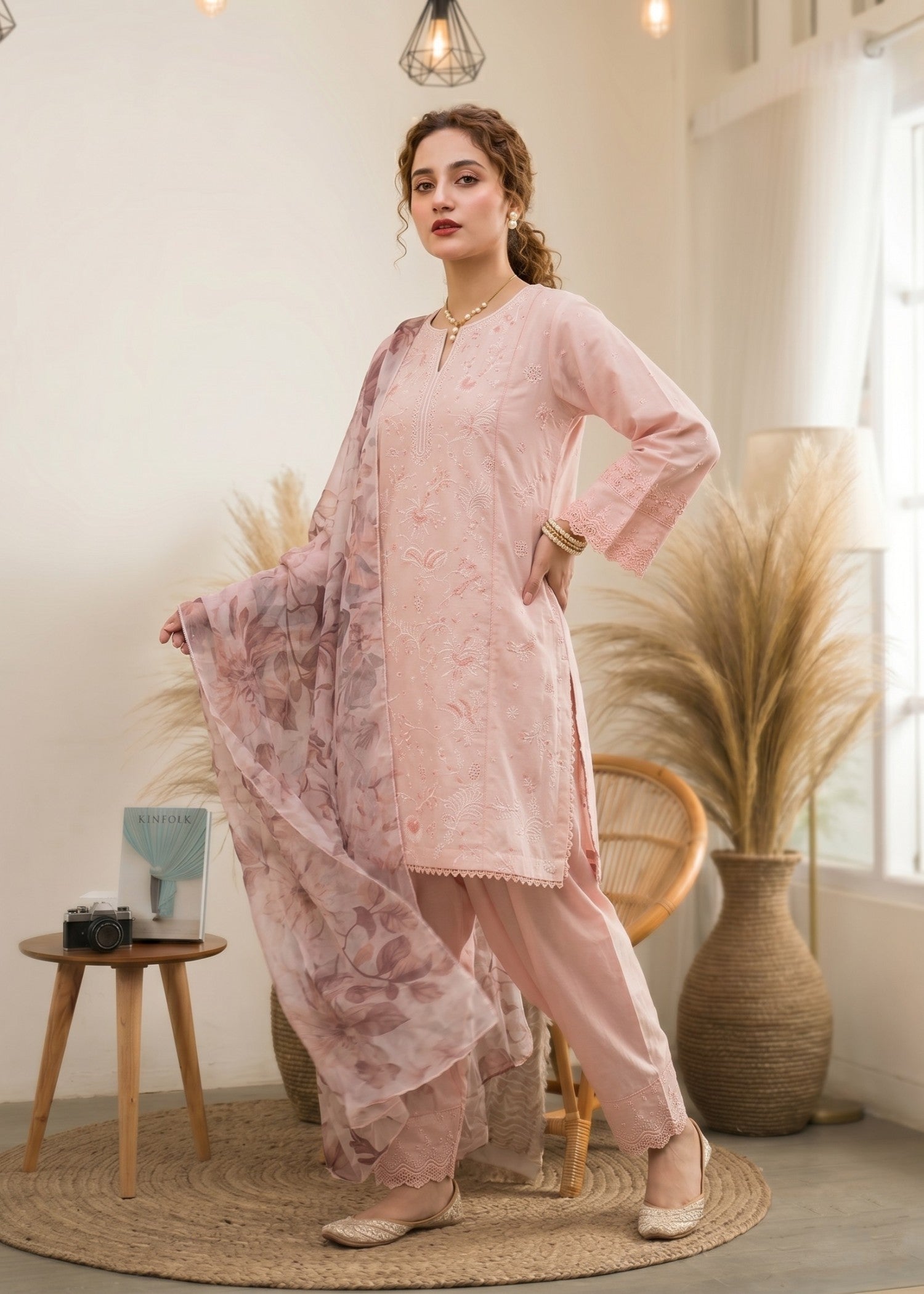 Festive Wear Pink Cotton Farshi Shalwar Online in Sri Lanka India Australia