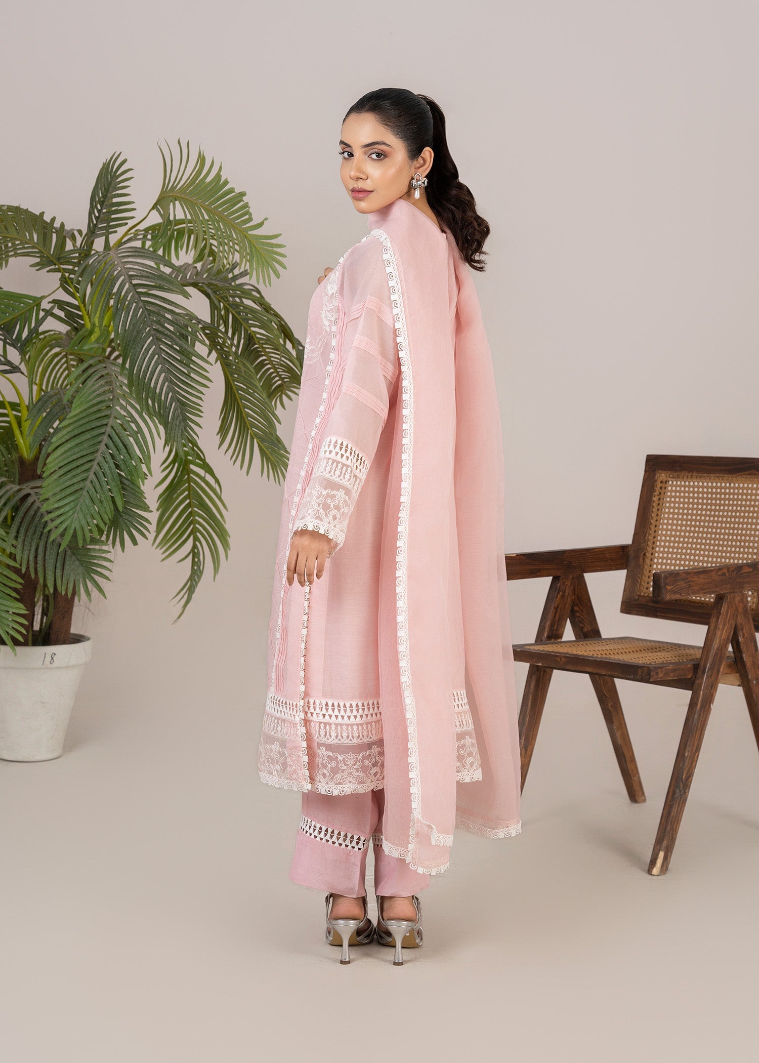 Festive Wear Pink Cotton Silk Suit Online in Dubai DXB UAE Abudhabi Meena Bazaar