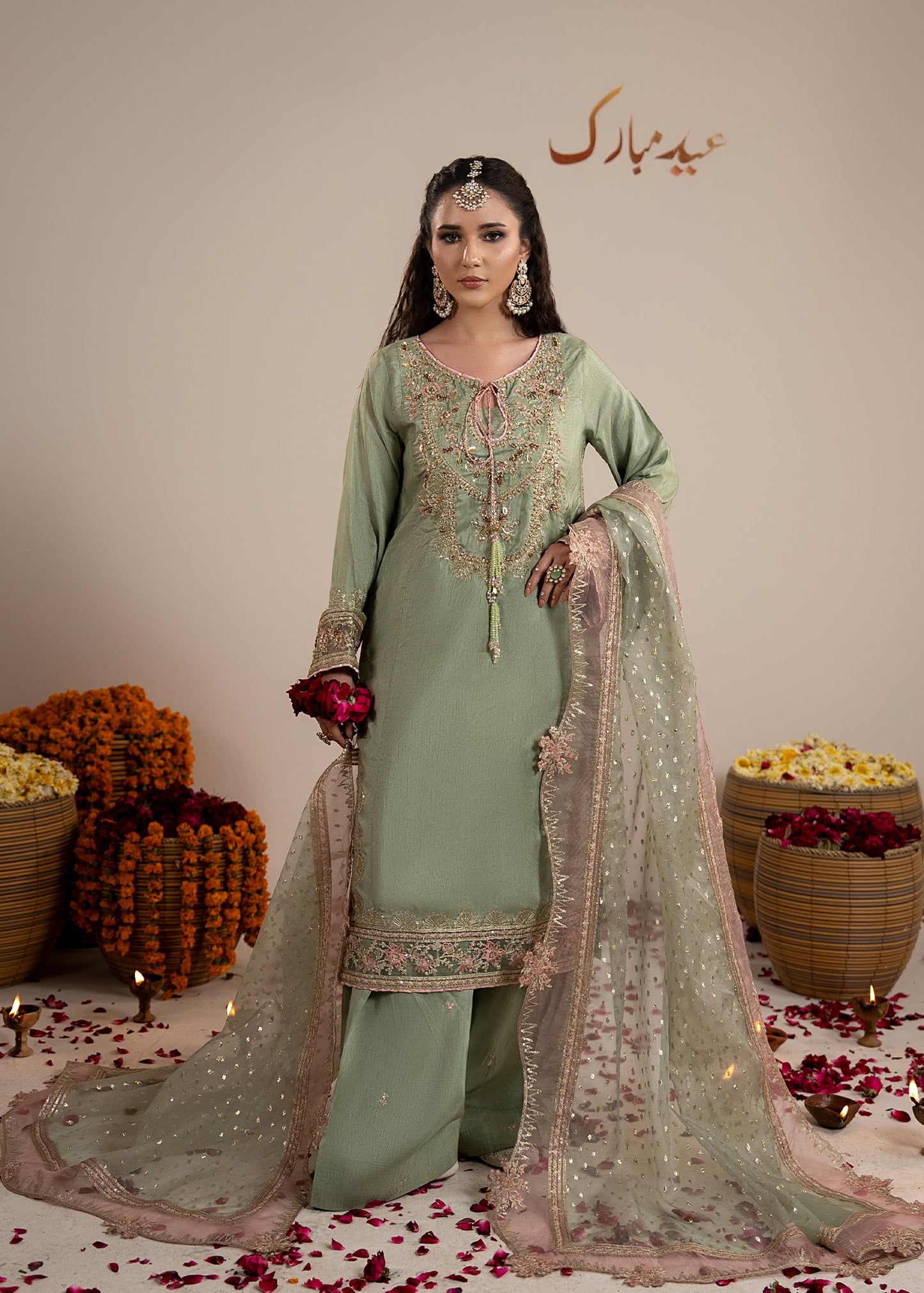 Festive Wear Pistachio Raw Silk Pakistani Suit Online in Sri Lanka India Australia