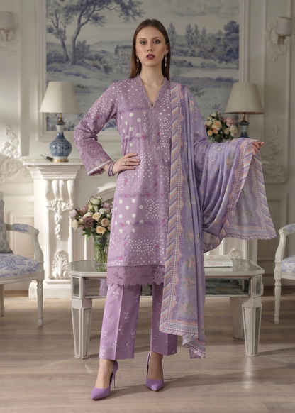 Festive Wear Purple Lawn Suit with Silk Dupatta Online in Sri Lanka India Australia
