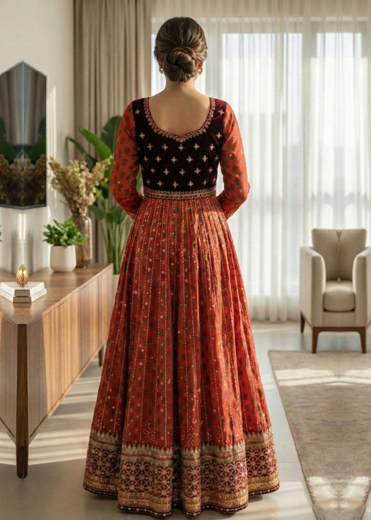 Festive Wear Raw Silk Embroidered Suit Online in Sri Lanka India Australia