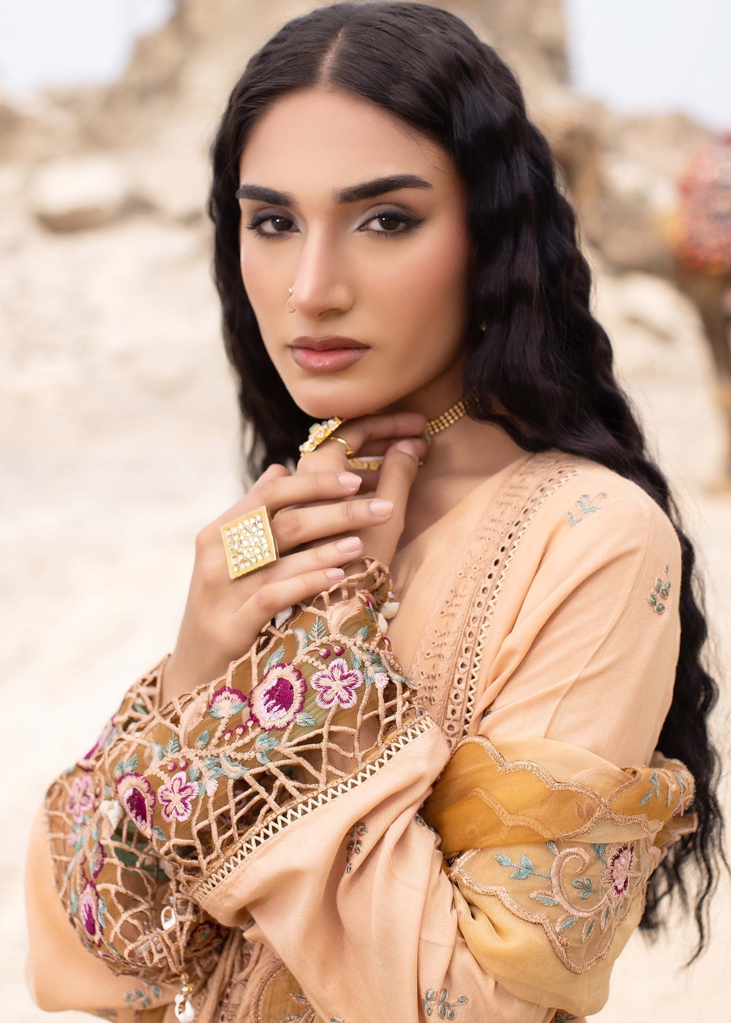 Festive Wear Tan Brown Raw Silk Straight Trouser Suit Online in Sri Lanka India Australia