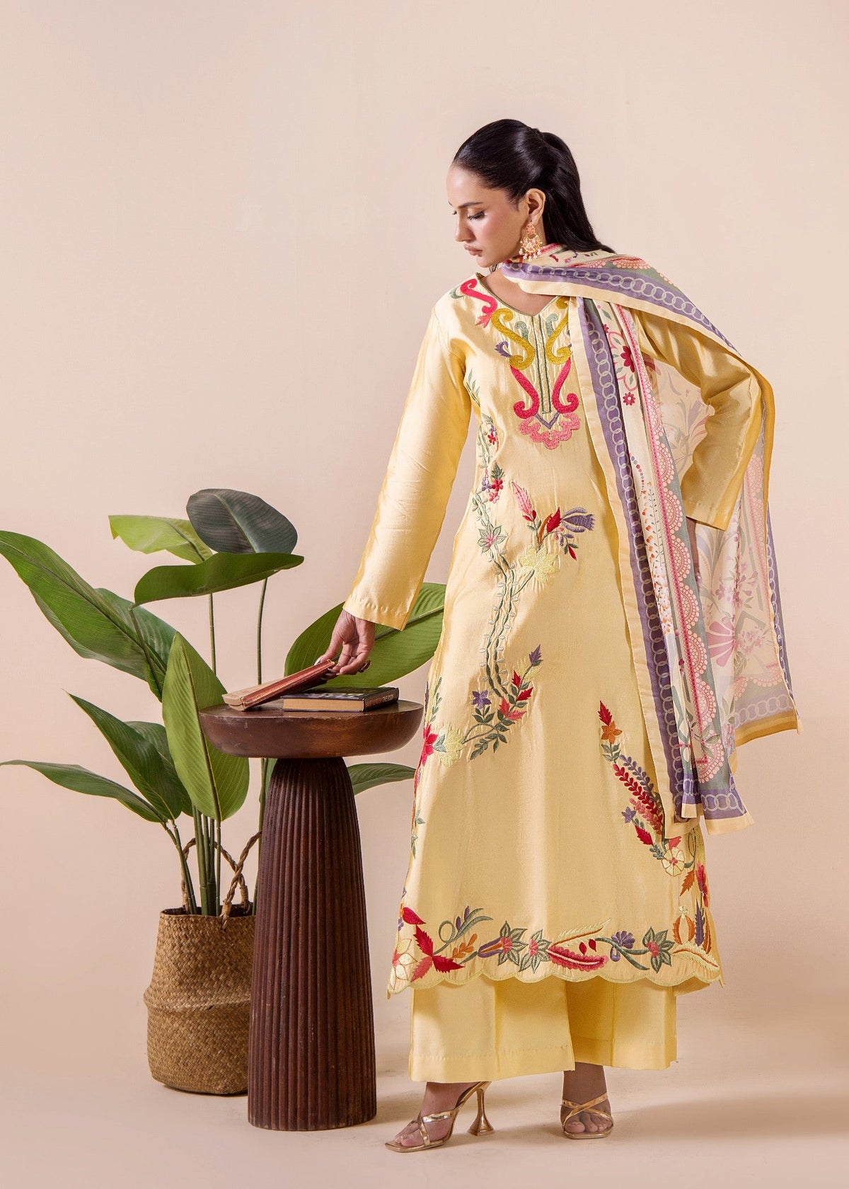 Festive Yellow Silk Pakistani Suit Online in Sri Lanka India Australia