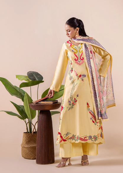 Festive Yellow Silk Pakistani Suit Online in Sri Lanka India Australia