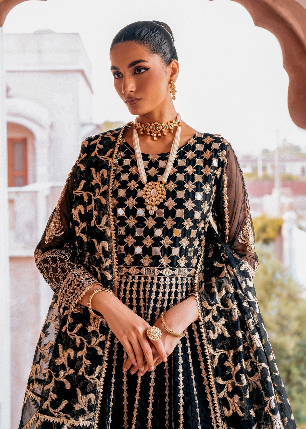 Black Organza 3 Piece Pakistani Wedding Dress Online in Sri Lanka India Australia