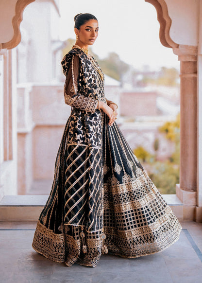Pakistani Designer Black Organza Salwar Kameez Online in KSA Riyadh Saudi Arabia Oman Bahrain Qatar