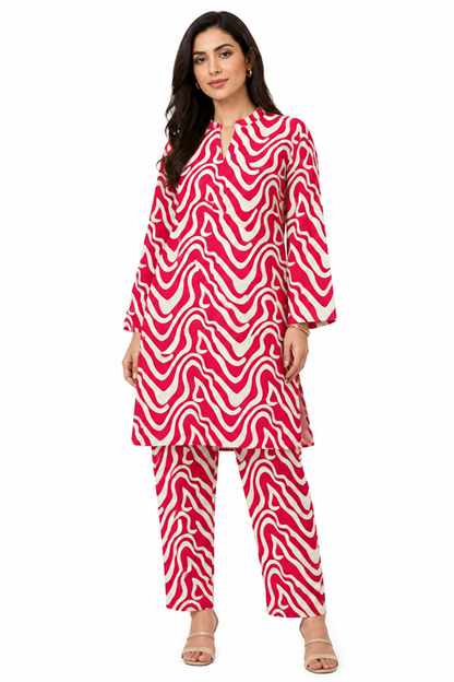Floral Geometric Printed AirJet Lawn Suit Online in Dubai UAE Abudhabi Ajman Sharjah