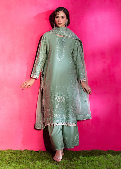 Floral Print Lawn Suit with Lace Accents Online in Sri Lanka India Australia