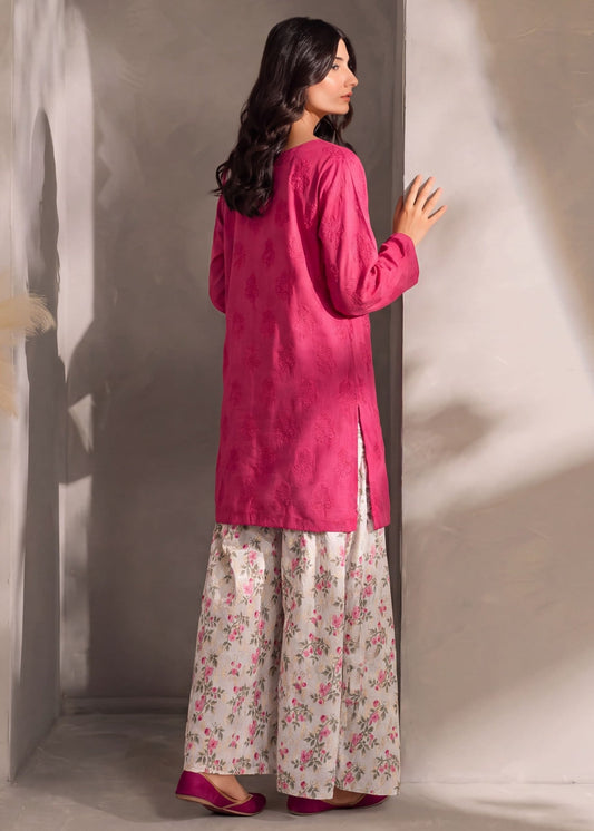 Floral White Dhanak Sharara Salwar Kameez Online in KSA Riyadh Saudi Arabia Oman Bahrain Qatar