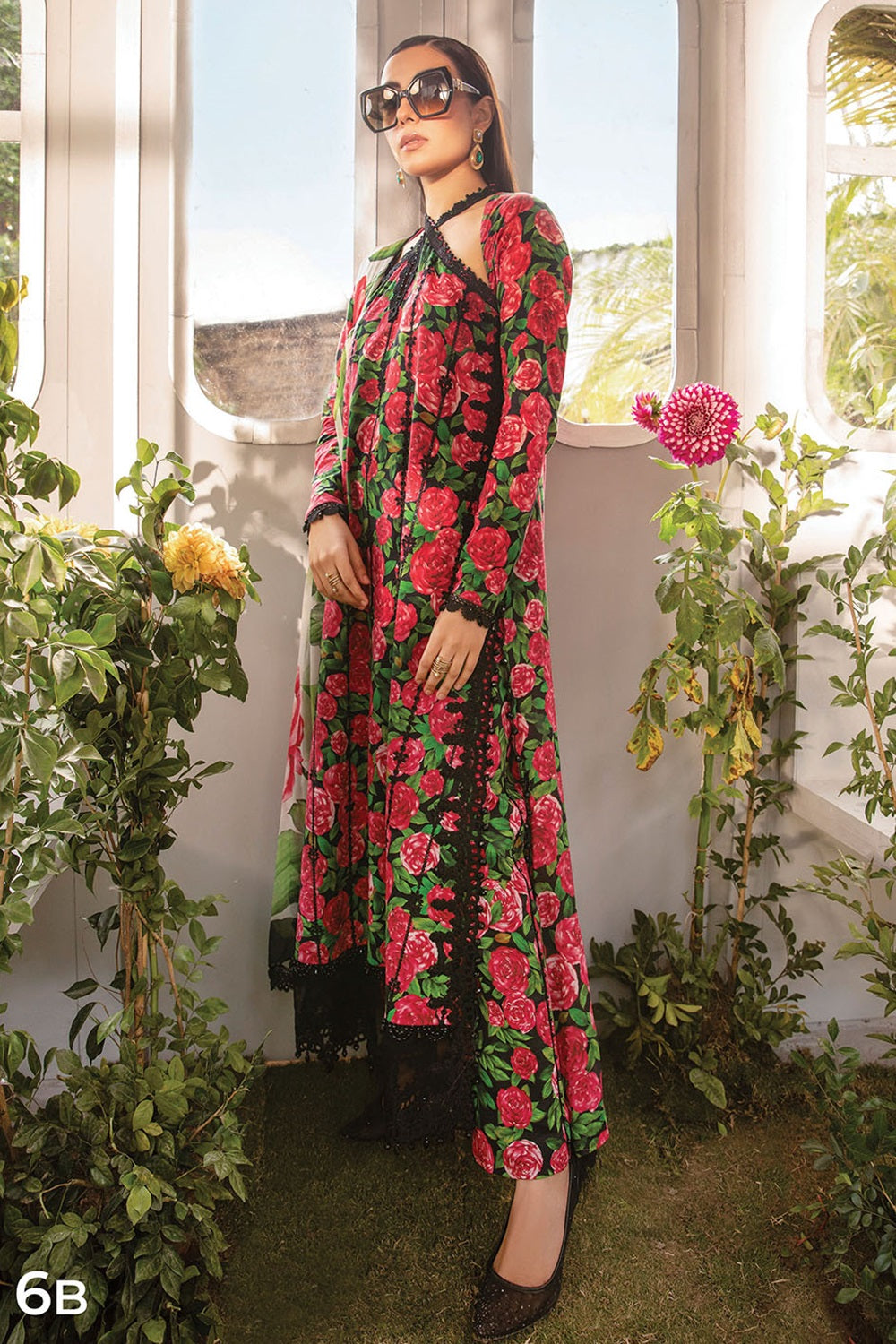 Embroidered Lawn Suit with Chiffon Dupatta