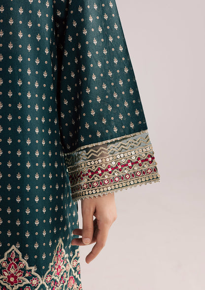 Forest Green Lawn Daily Wear Suit Online in Dubai UAE Abudhabi Ajman Sharjah