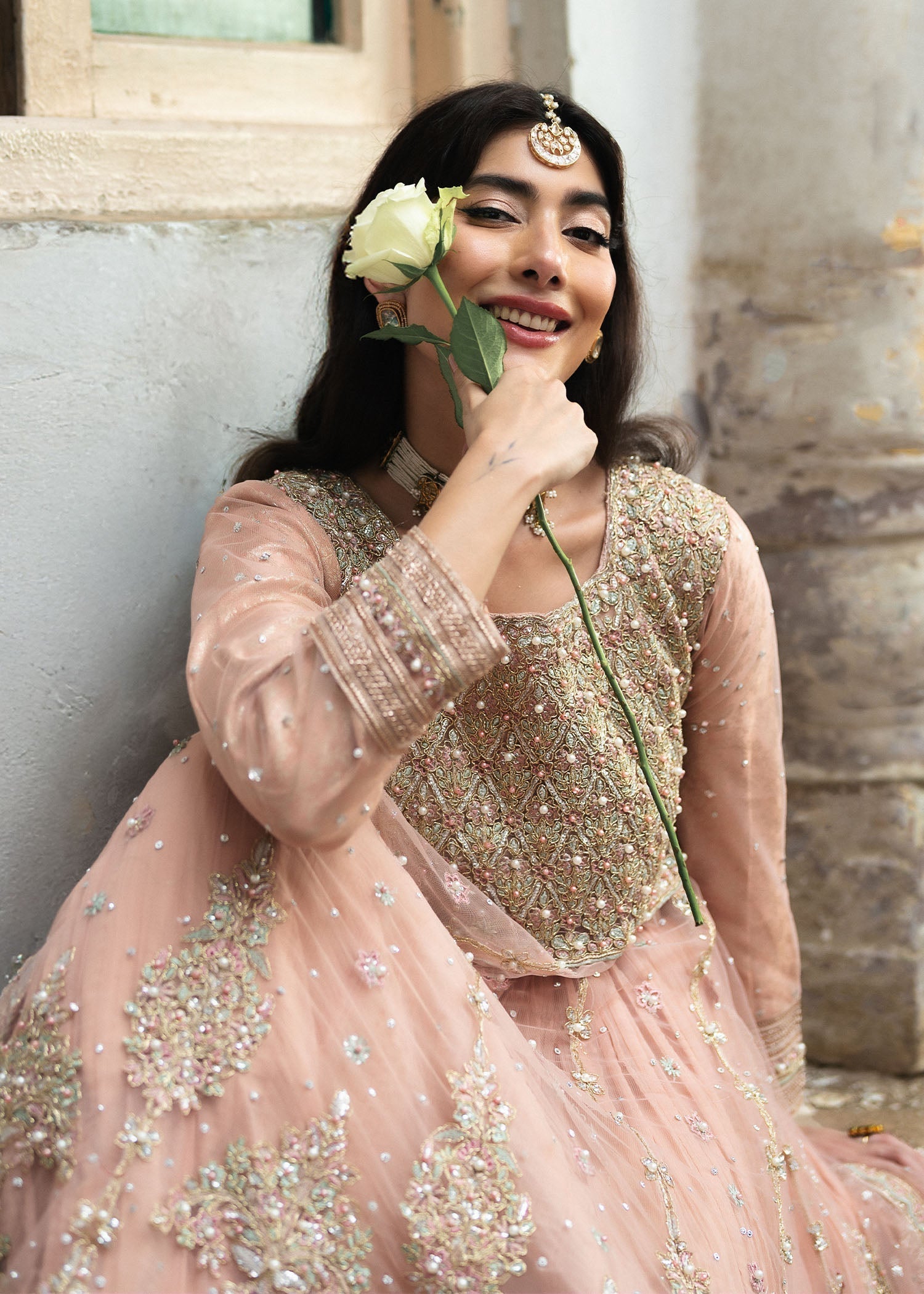 Formal Baby Pink Net Suit Online in Dubai DXB UAE Abudhabi Meena Bazaar