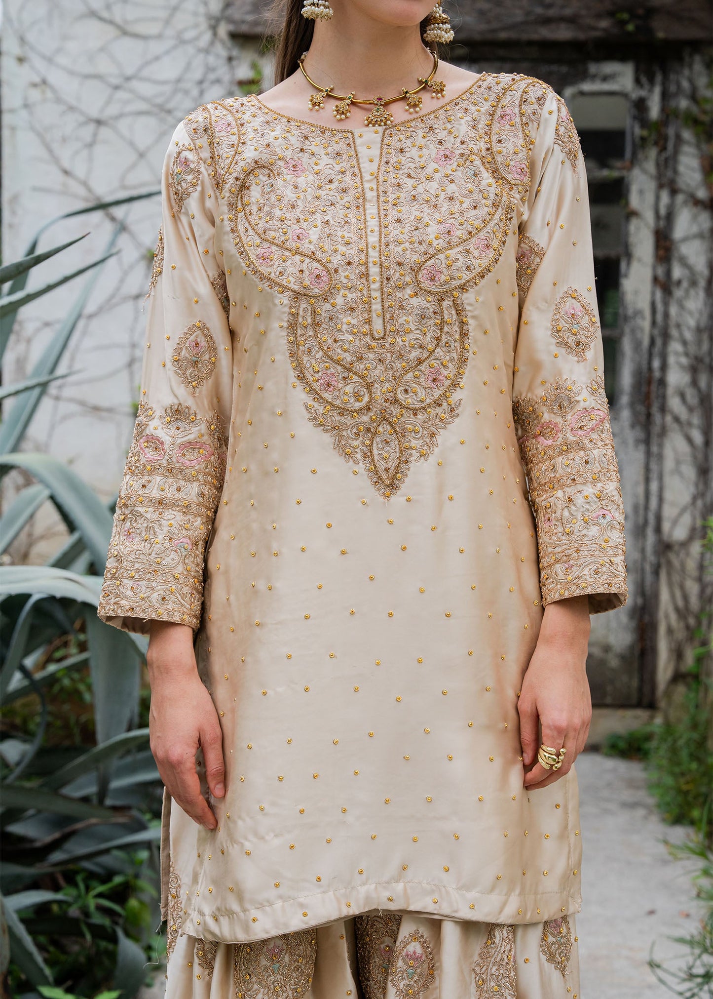 Formal Beige Farshi Gharara Suit Online in Sri Lanka India Australia