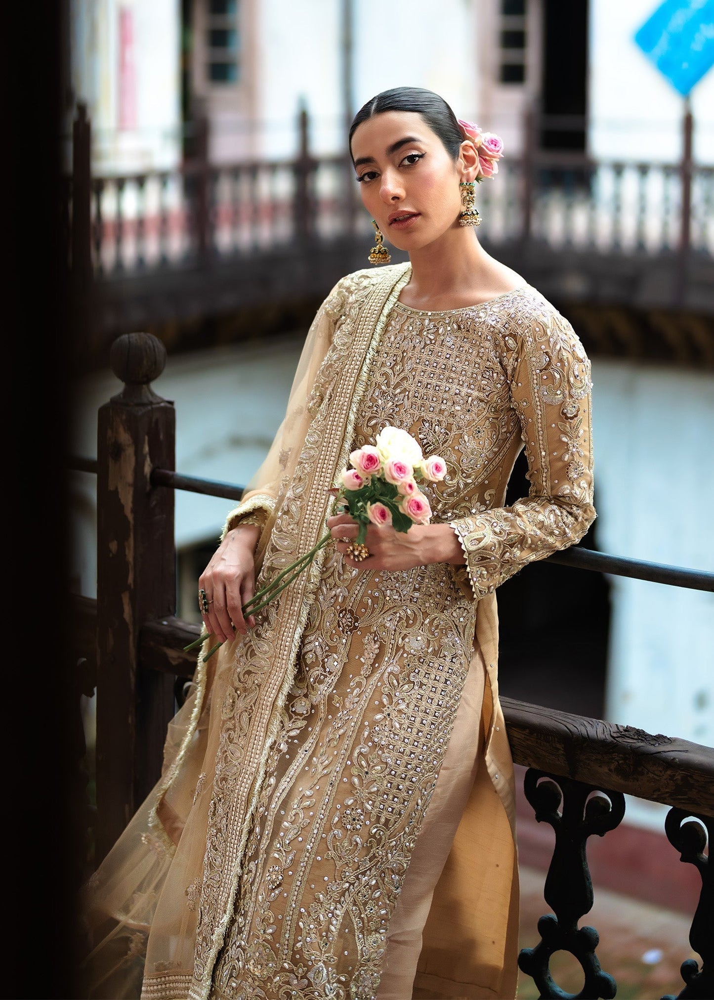 Formal Beige Net Salwar Kameez Wedding Guest Outfit Online in Dubai DXB UAE Abudhabi Meena Bazaar