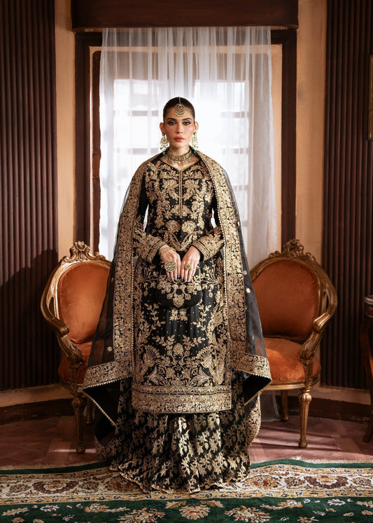 Formal Black Chiffon Lehenga Suit Online in Dubai DXB UAE Abudhabi Meena Bazaar