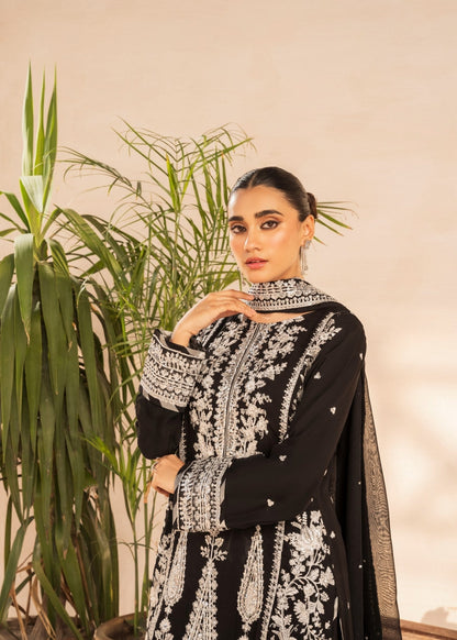 Formal Black Embroidered Georgette Chiffon Suit Online in Sri Lanka India Australia