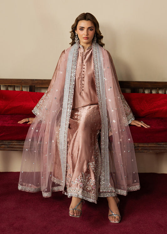 Formal Blush Pink Net Dress Material Online in Sri Lanka India Australia