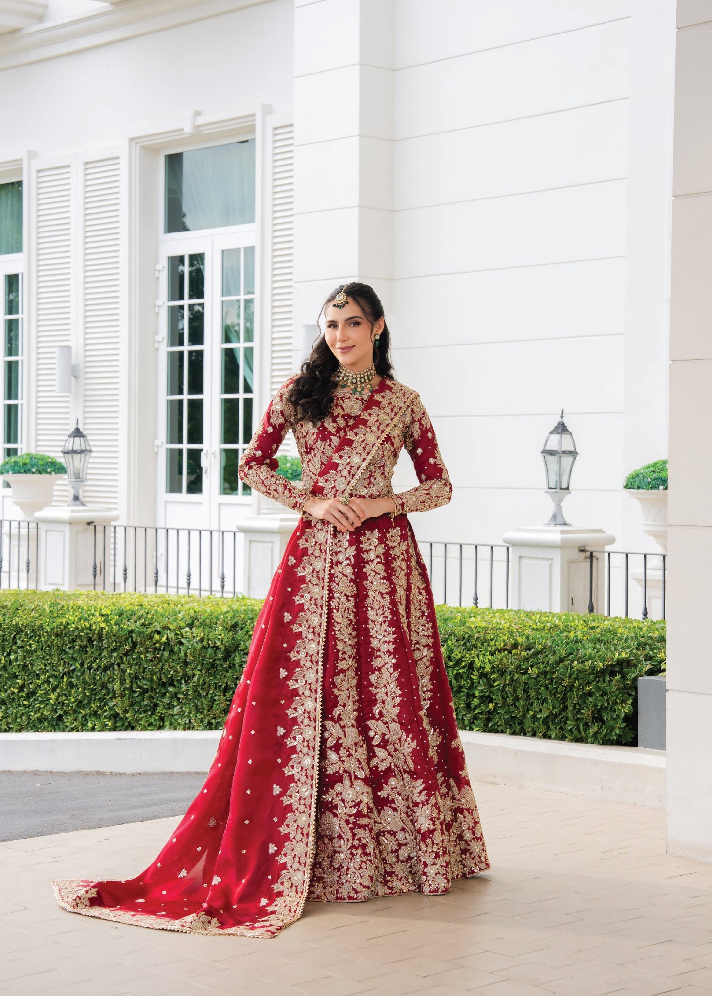 Formal Crimson Silk Choli Lehenga Online in Sri Lanka India Australia