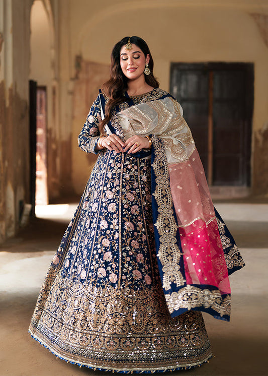 Formal Dark Blue Chiffon 3 Piece Suit Online in Sri Lanka India Australia