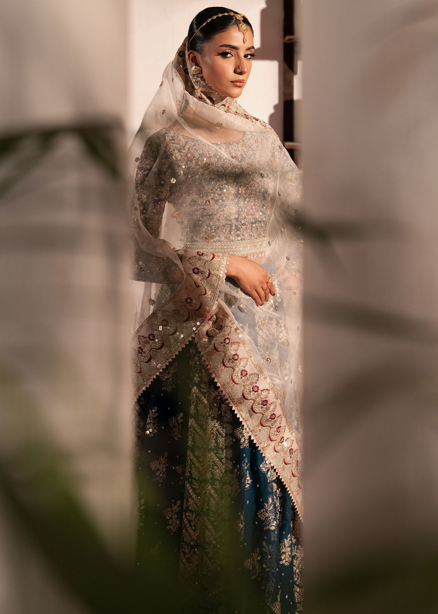 Formal Embroidered Chiffon Ensemble Online in Dubai UAE Abudhabi Ajman Sharjah