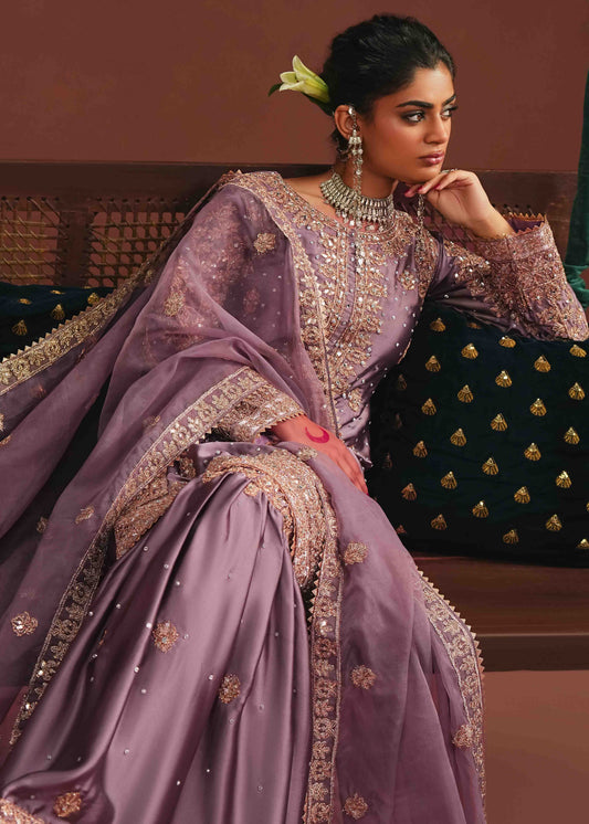 Formal Lavender Silk Gharara Wedding Dress Online in Sri Lanka India Australia
