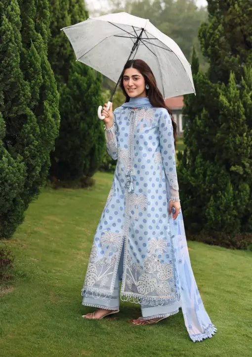 Formal Lawn Sky Blue Pakistani Suit Online in Sri Lanka India Australia