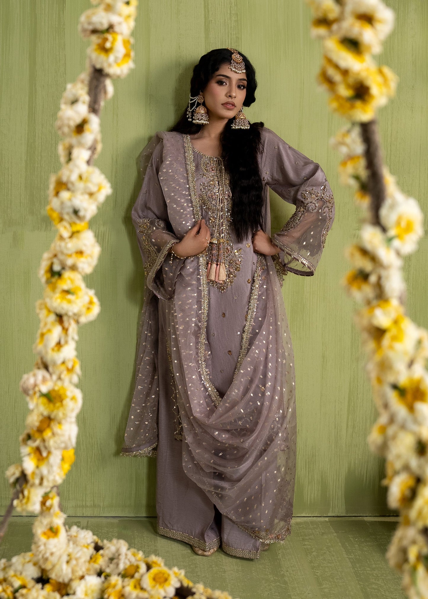 Formal Lilac Raw Silk Straight Kurta with Bell Bottoms Online in Sri Lanka India Australia