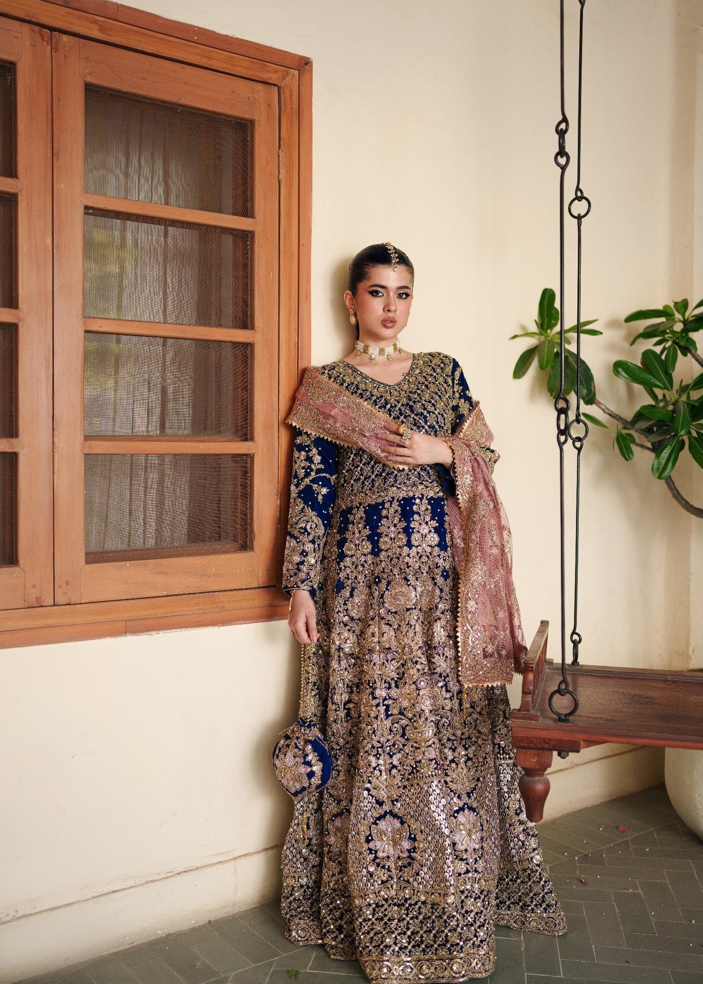 Formal Navy Net Embroidered Maxi Dress Online in Sri Lanka India Australia