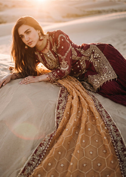 Formal Red Organza Sharara Online in Dubai UAE Abudhabi Ajman Sharjah